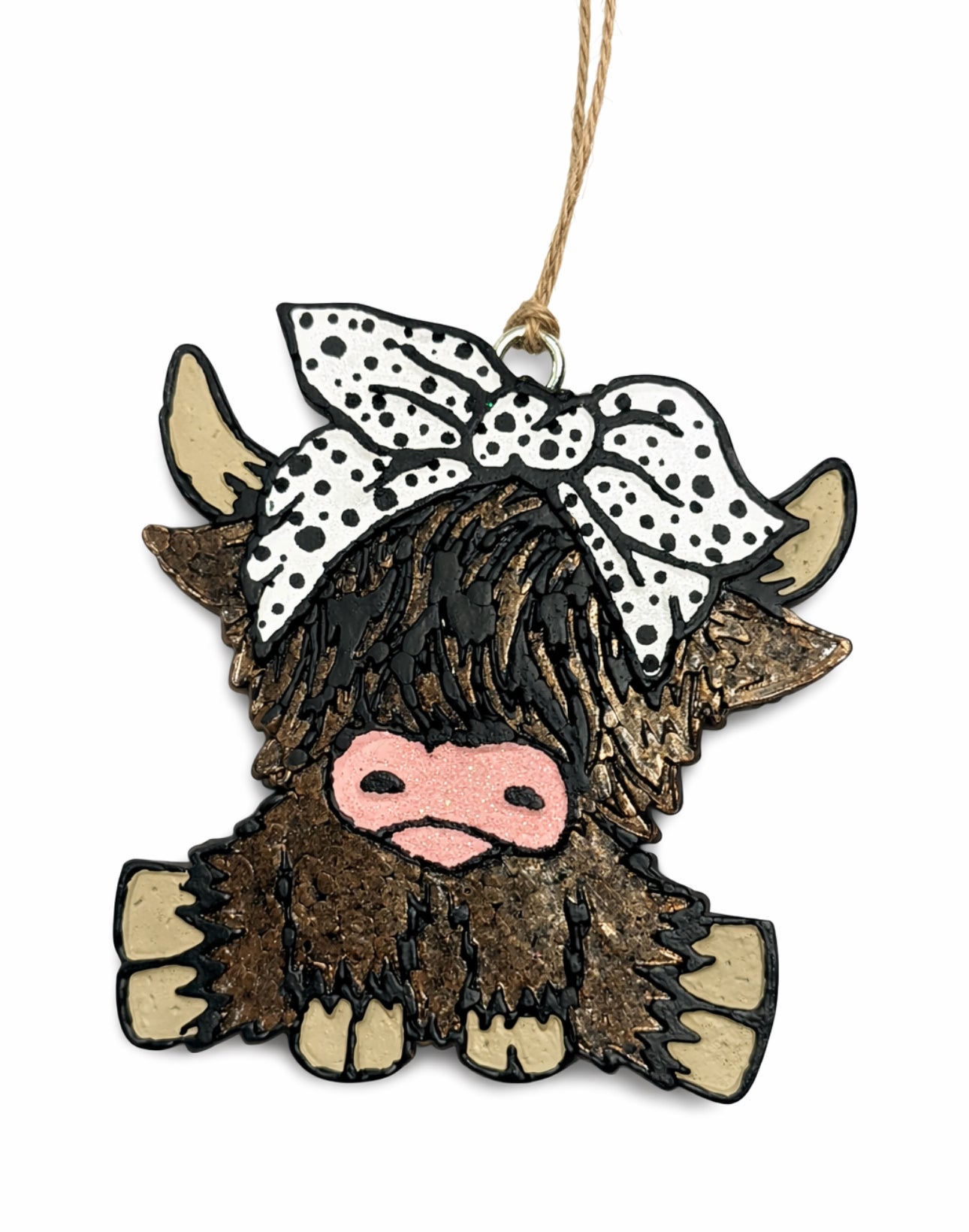 Highland Cow - White Bow Freshie