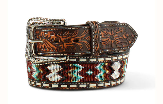 Ariat Mens Zig Zag Beaded Embossed Belt - A1040402