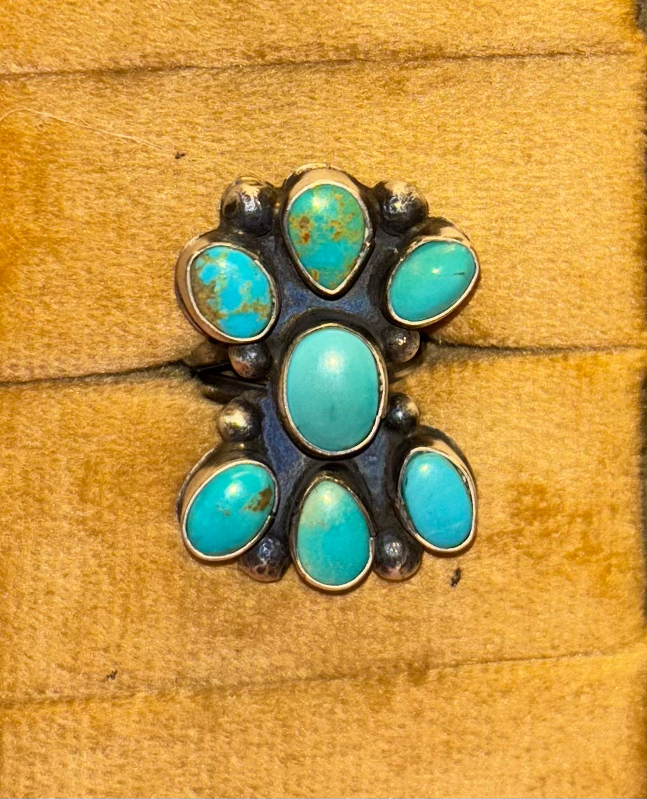 Adjustable Authentic Squash Turquoise Ring