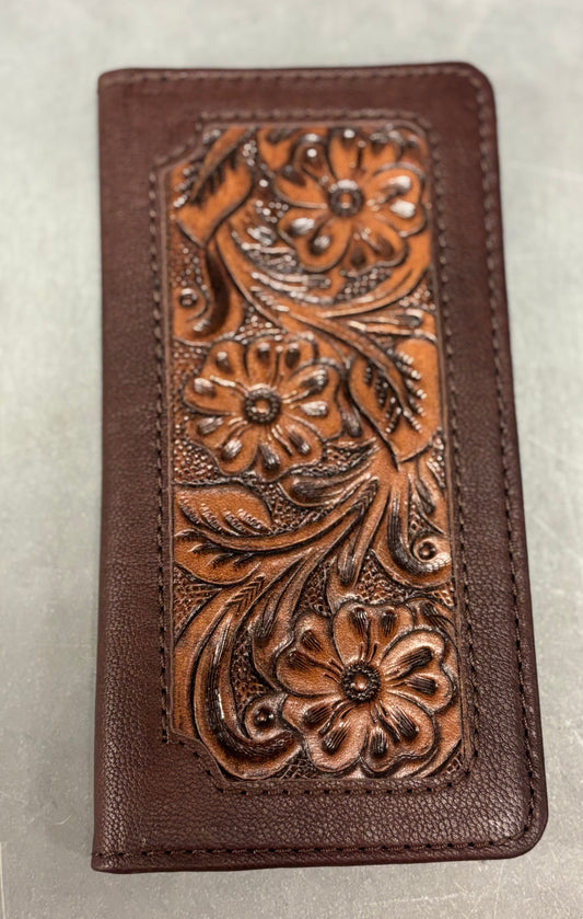 Dark Tooled Leather Wallet