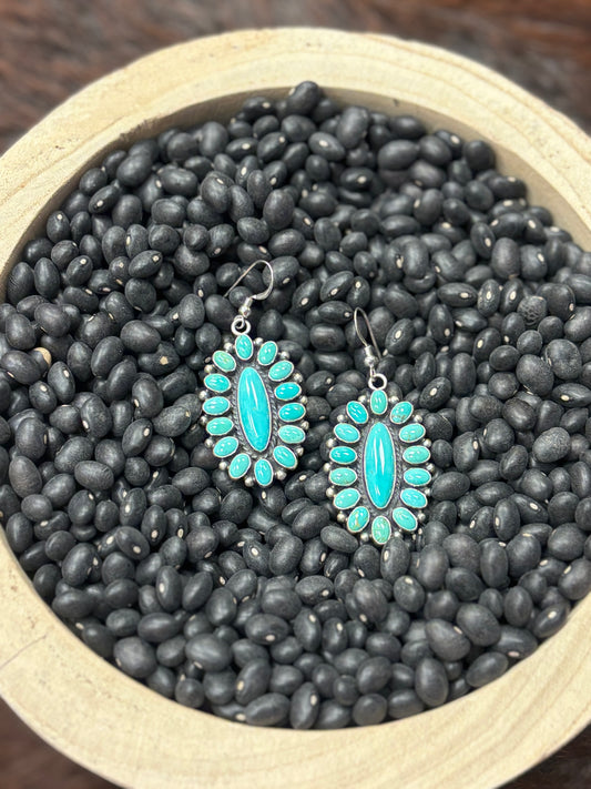 Turquoise Concho Earrings