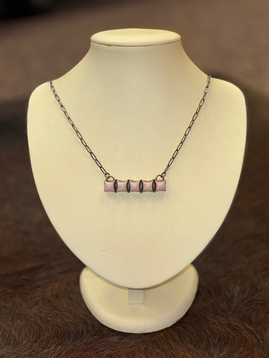 Pink Concho Bar Necklace