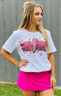Mama Lightning Bolt Bedazzled Tee