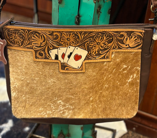 Poker Cowhide Crossbody