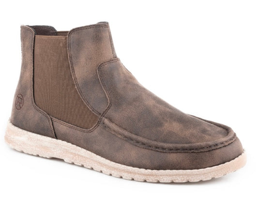 Roper Mens Brown Faux Leather Romeo Side Gore