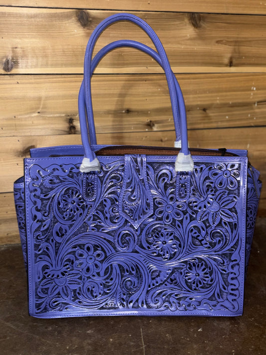 Purple Tooled Tote