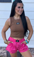 LULU MAC HOT PINK POLKA DOT BOXER SHORTS