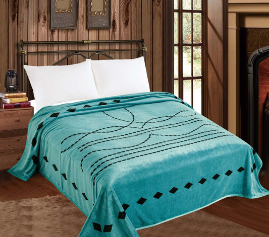 Premium Blue Boot Stitch- King Blanket