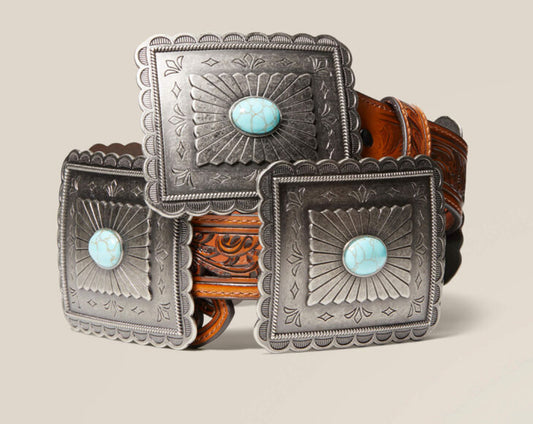 Turquoise Burst Concho Belt