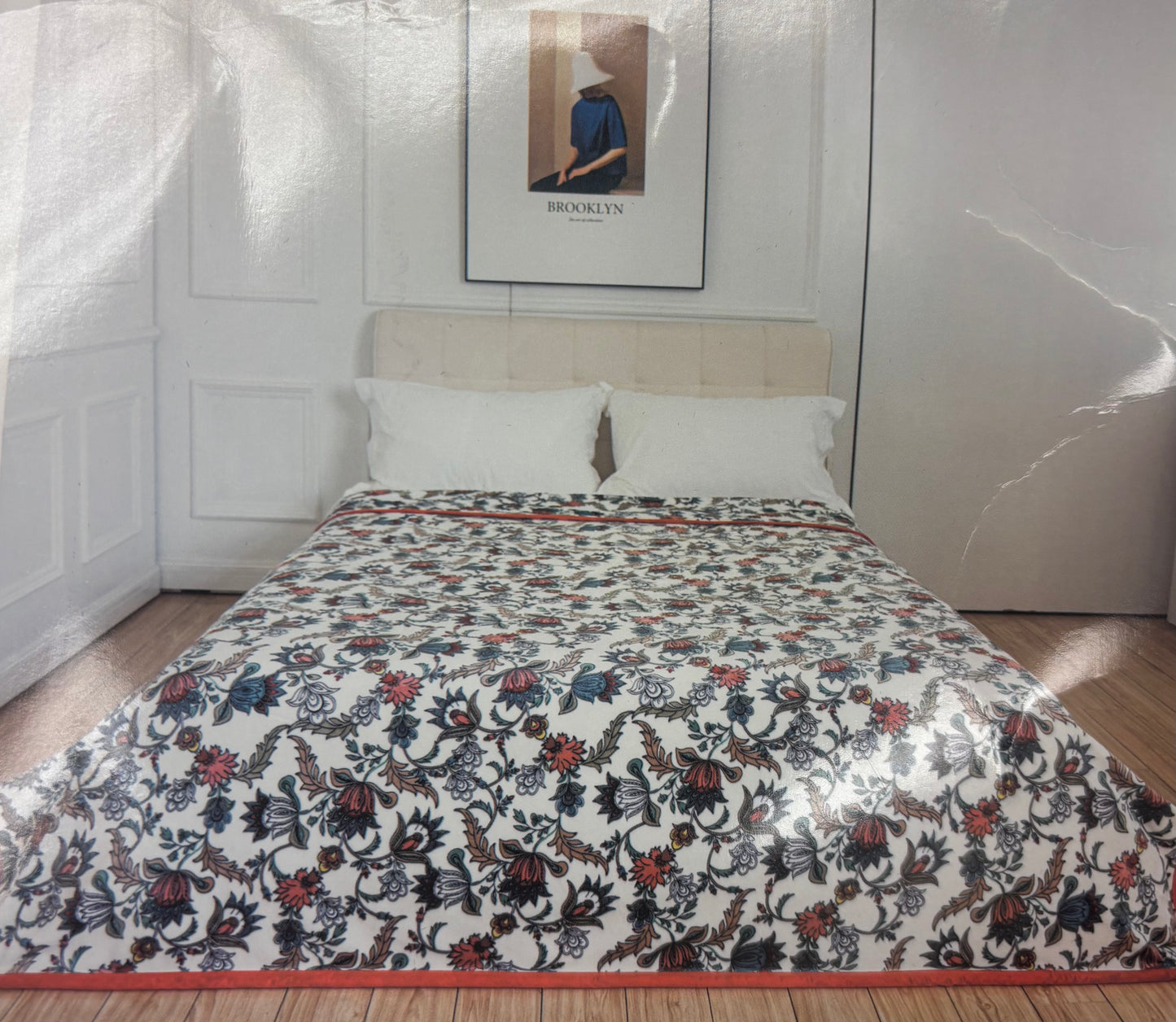 Solaron Flower Flannel Blanket- King Size