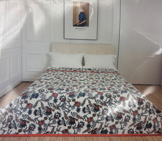 Solaron Flower Flannel Blanket- King Size