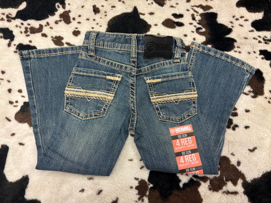 Rock N Roll Denim Boys Pleather Embroidered Bootcut Jeans