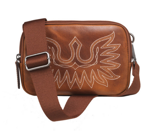 ARIAT CASANOVA BELT BAG BROWN - LADIES PURSES