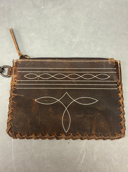 Cowhide Boot Stitch Wristlet