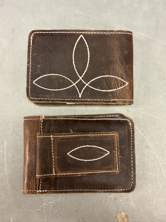 Leather Boot Stitch Money Clip