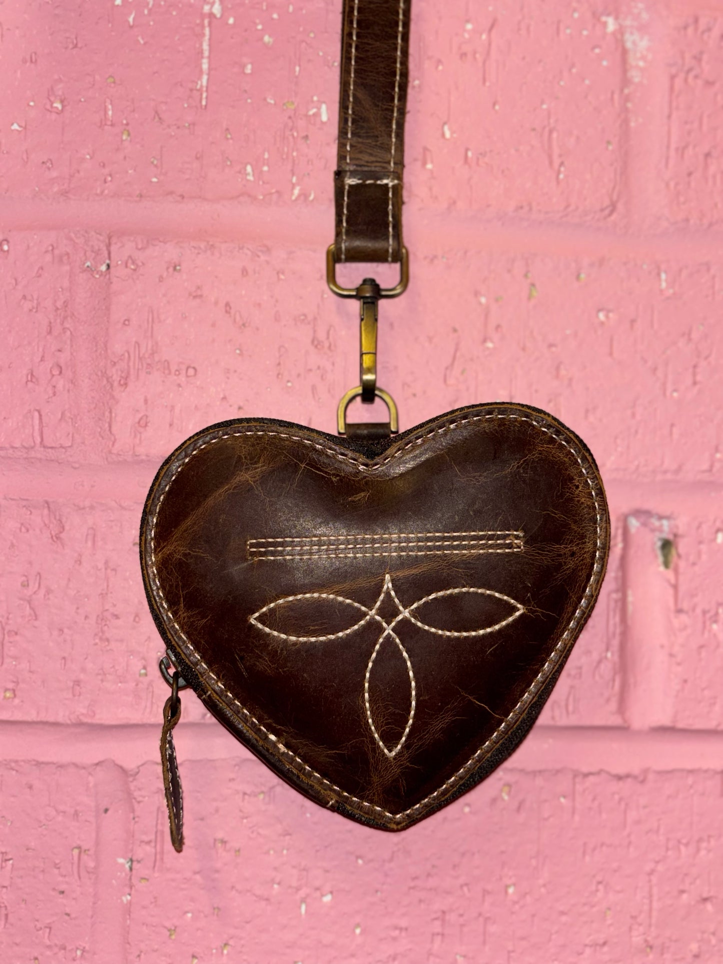 Heart Boot Stitch Wristlet