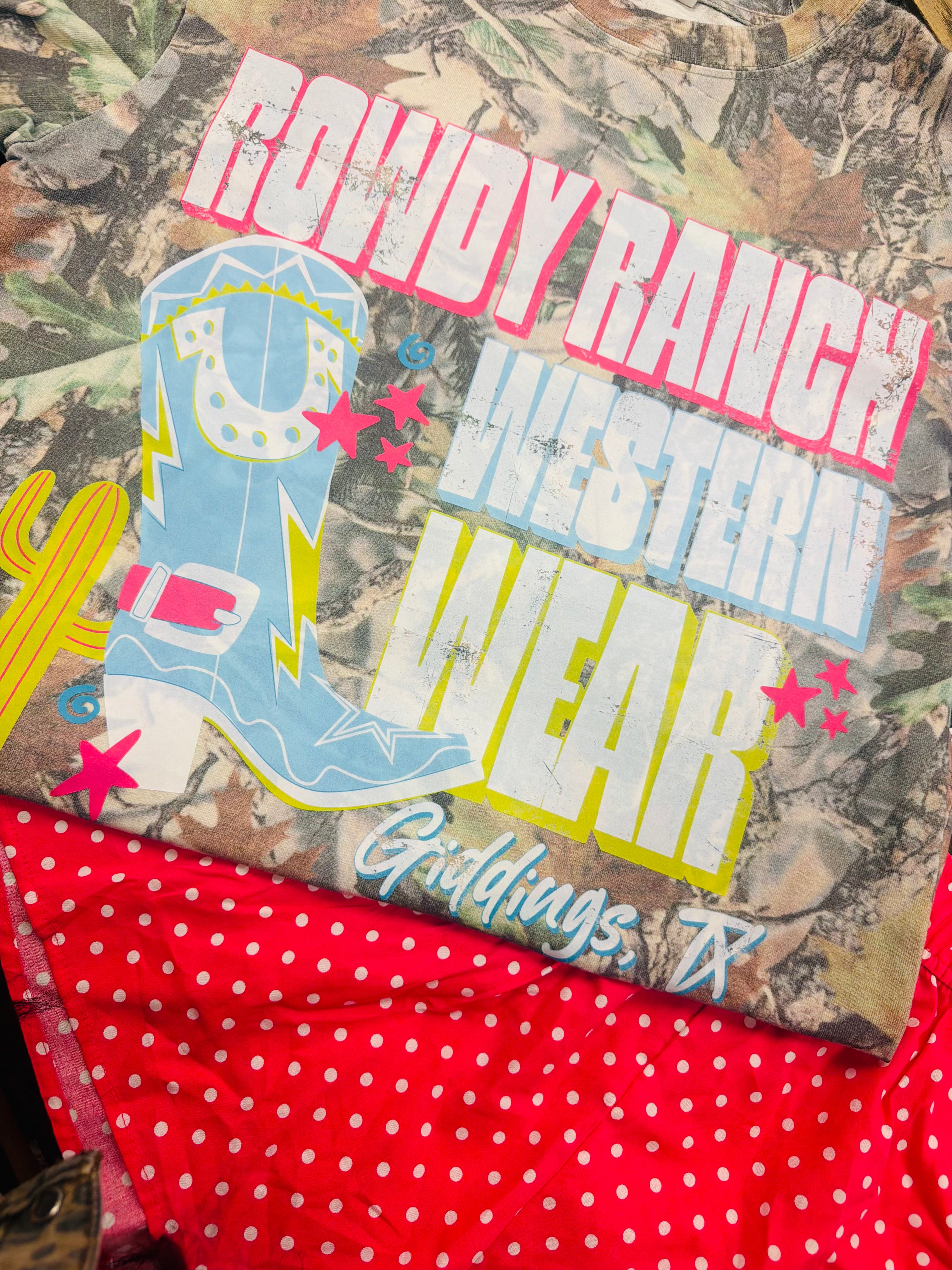 Rowdy Cowgirl Camo Tee