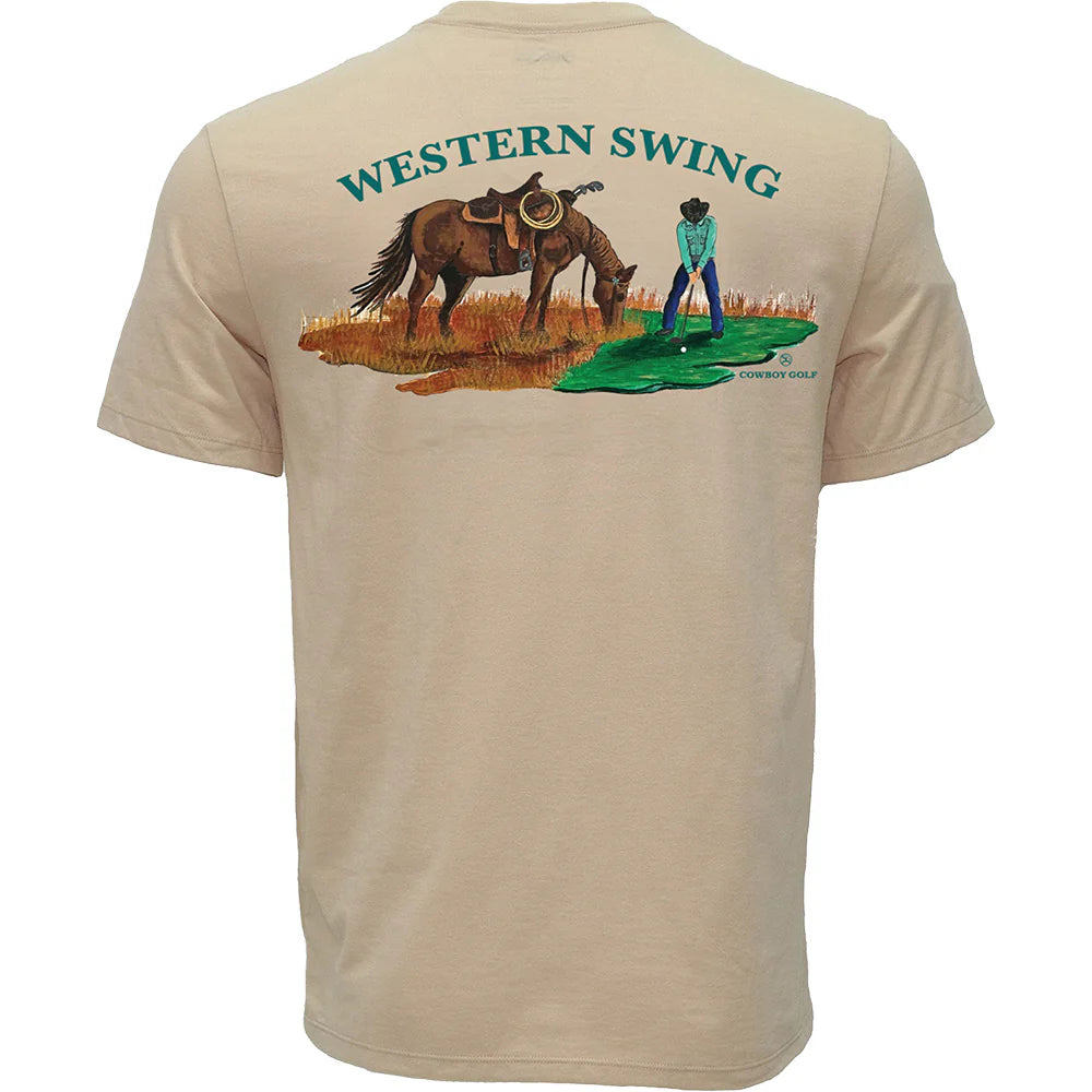 HOOEY "Western Swing" Tan Cowboy Golf T-shirt