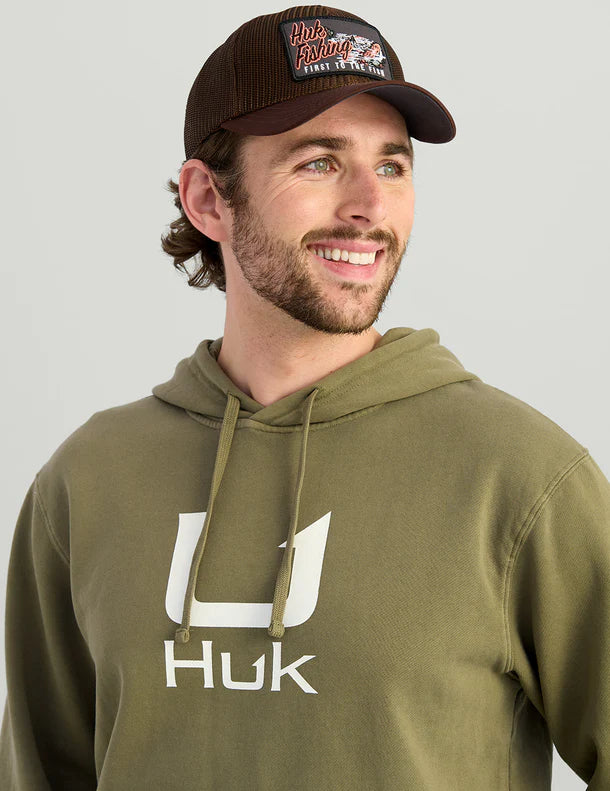 Huk Barb U Cotton Fleece Hoodie- Moss