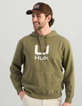 Huk Barb U Cotton Fleece Hoodie- Moss