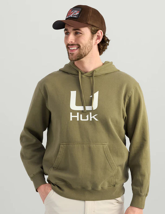 Huk Barb U Cotton Fleece Hoodie- Moss