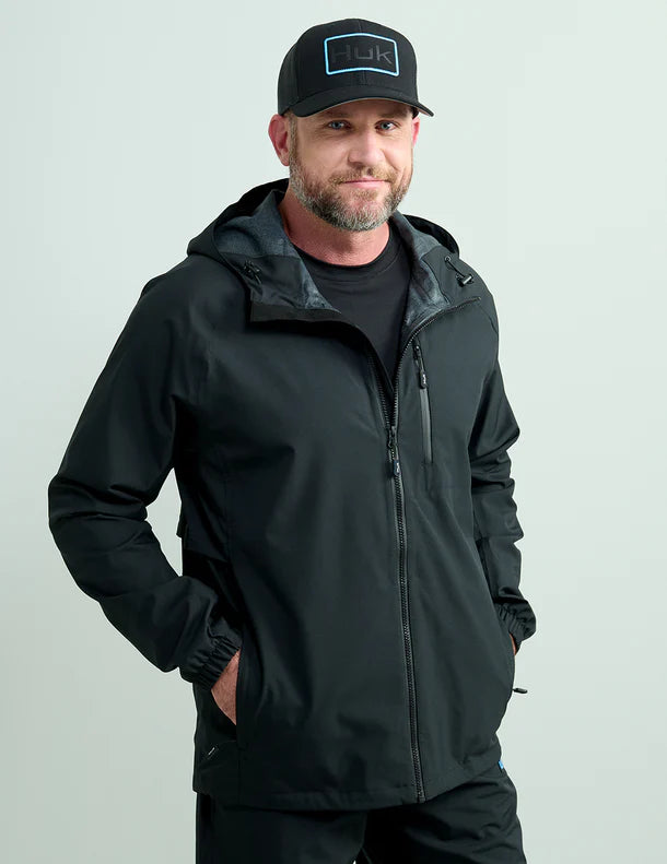 Huk Rover Rain Jacket- Black