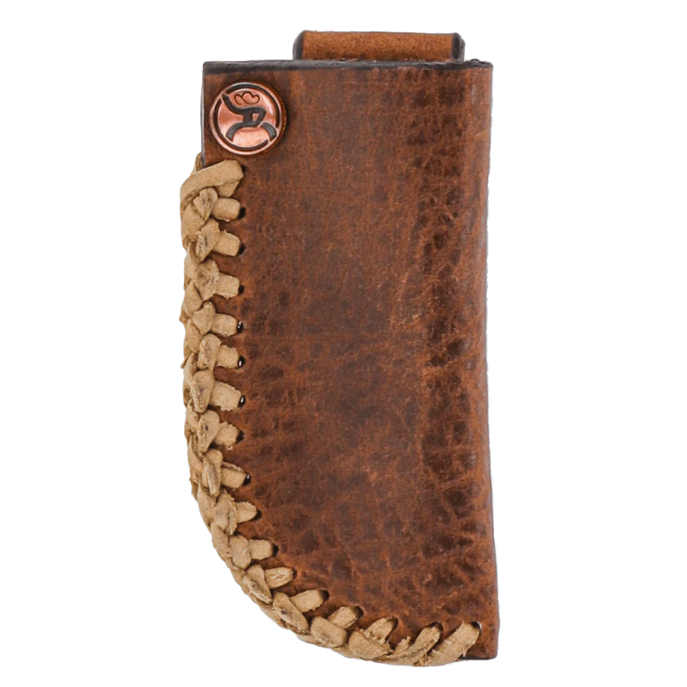 "Canyon" Knife Sheath Brown/Tan w/Laced Edge