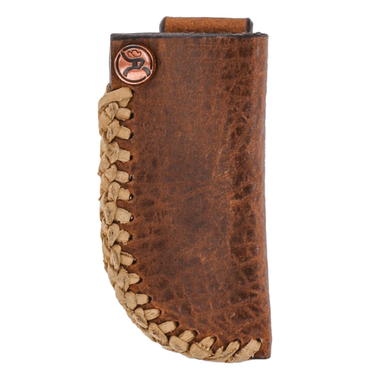 "Canyon" Knife Sheath Brown/Tan w/Laced Edge