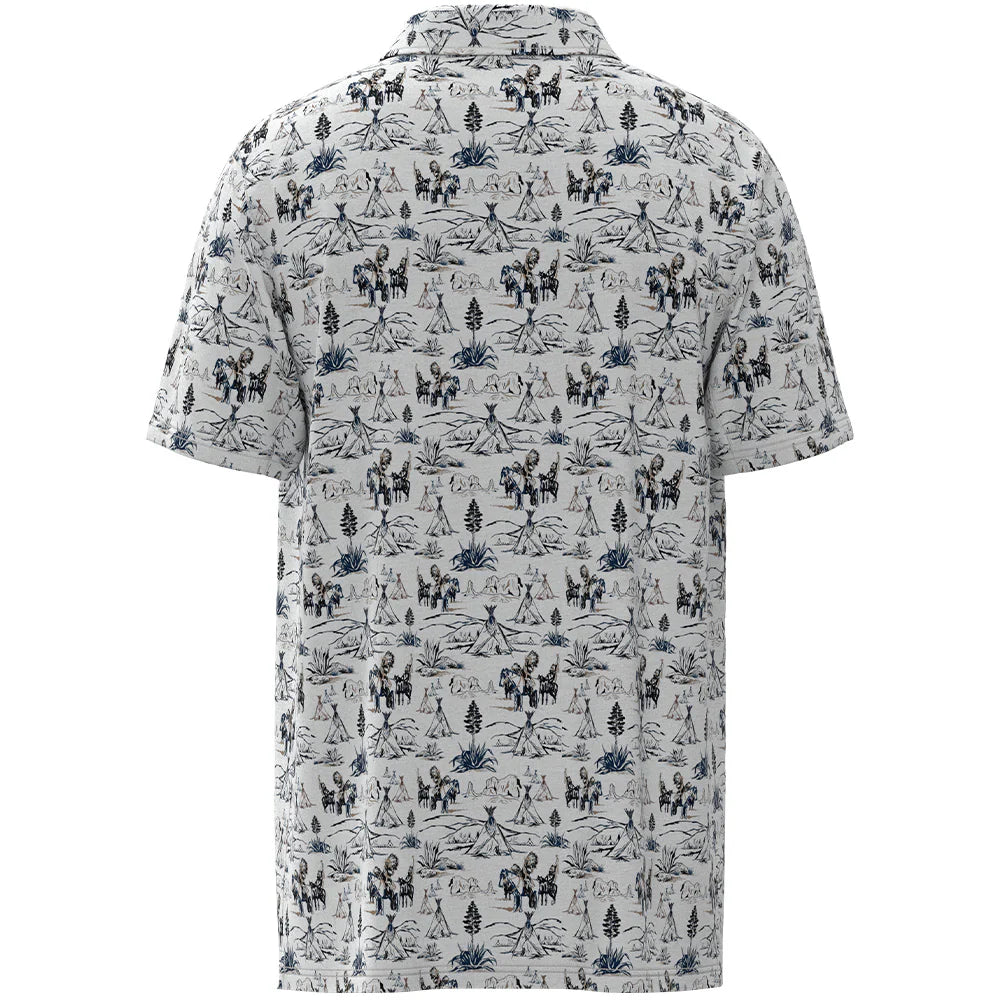 "The Weekender" White w/Comanche Print Polo