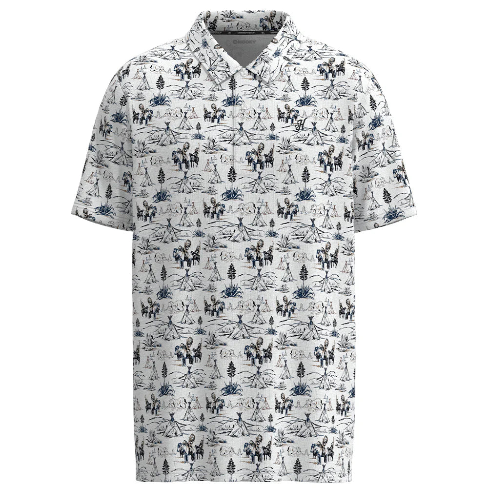 "The Weekender" White w/Comanche Print Polo