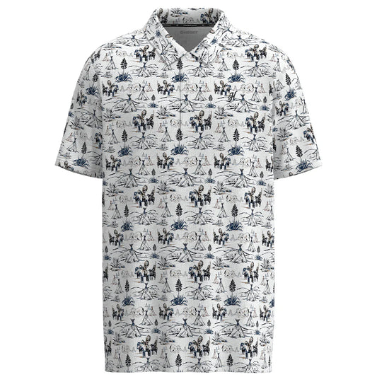 "The Weekender" White w/Comanche Print Polo