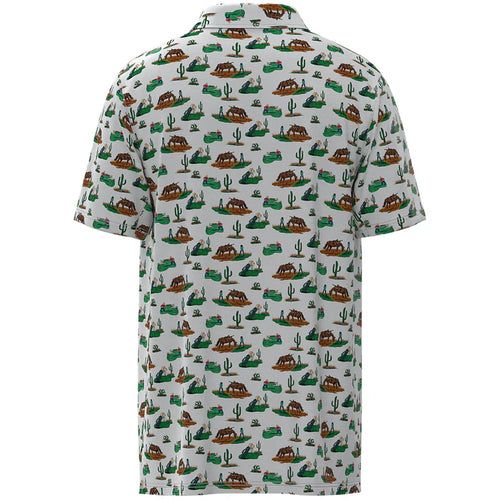 "The Weekender" White w/Cowboy Golf Pattern Polo