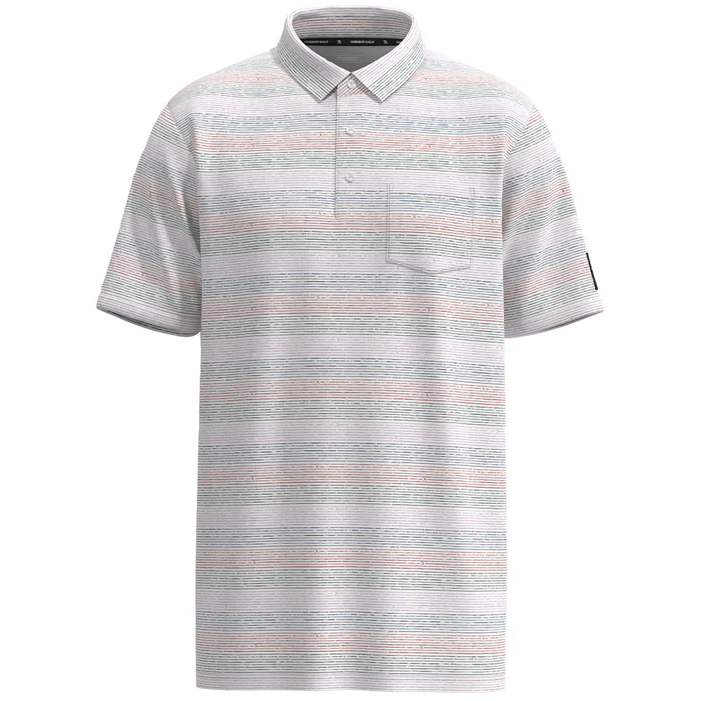 "Hot Shot" Multi Color Stripe Pattern Polo