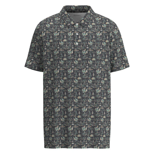 "The Weekender" Polo Charcoal w/Multi-Color Comanche Print