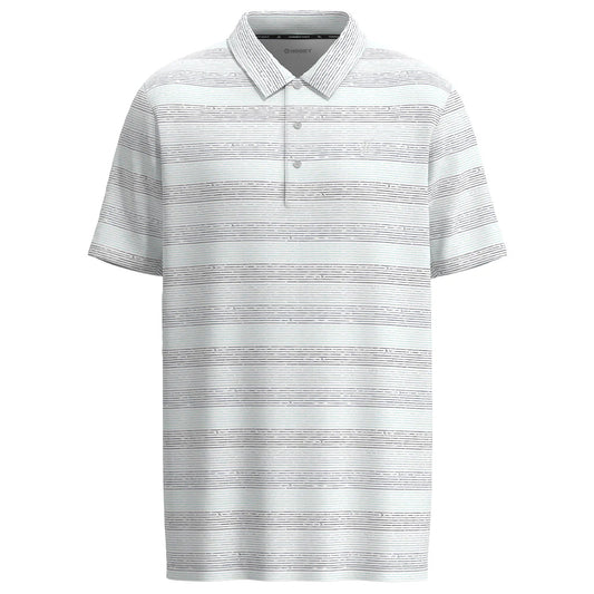 "The Weekender" Polo White w/ Blue Stripe Pattern