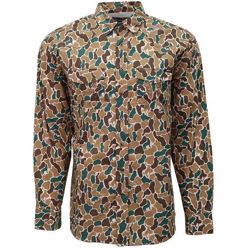 "Maverick" Long Sleeve Pearl Snap Shirt- Duck Camo
