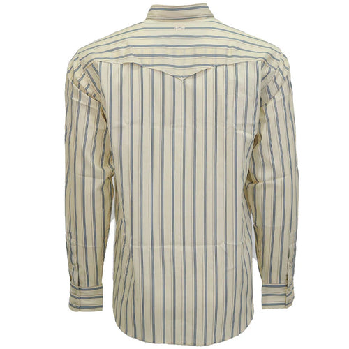 "Maverick" Long Sleeve Pearl Snap Shirt- White Pin Stripes