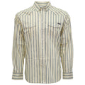 "Maverick" Long Sleeve Pearl Snap Shirt- White Pin Stripes