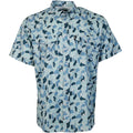 HOOEY "Sol" Short Sleeve Pearl Snap Shirt Blue Camo