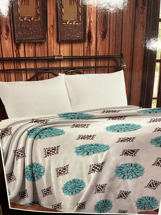Concho & Aztec Blanket - Queen Size