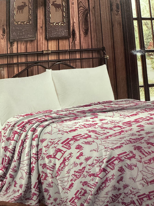Pink Wild West Blanket - Queen Size