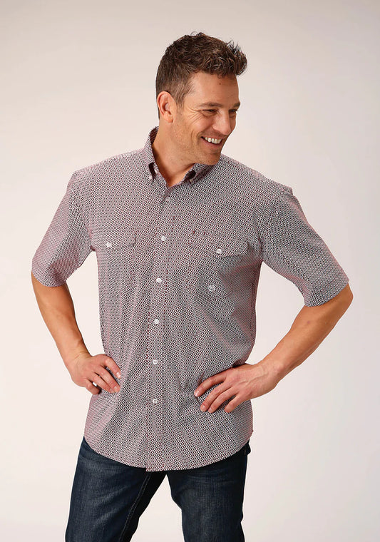 Roper Men’s Short Sleeve Button Climbing Diamond Western Shirt