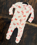 Candy Cane Bows Footie