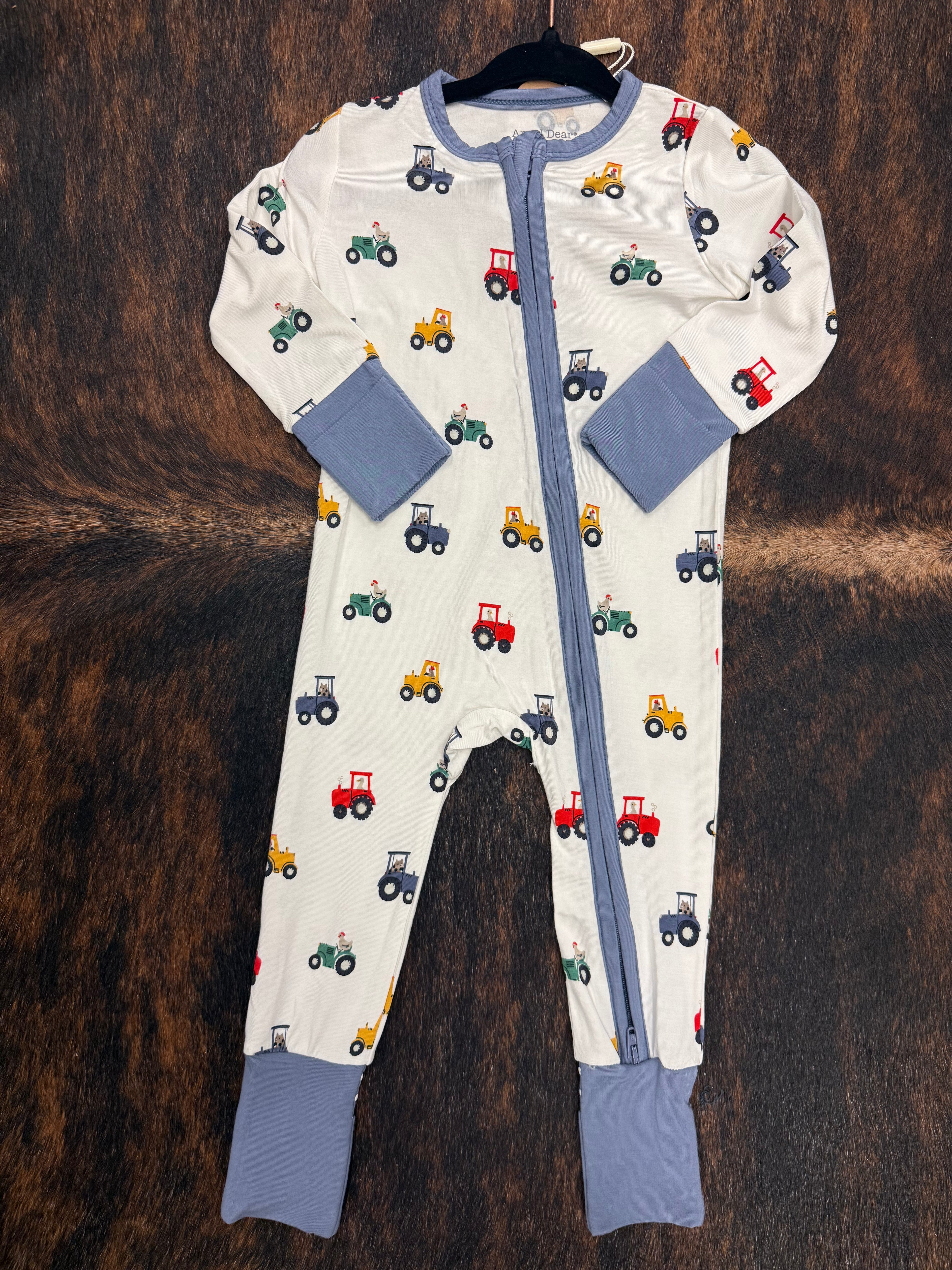 Mini Tractor 2 Way Zipper Romper
