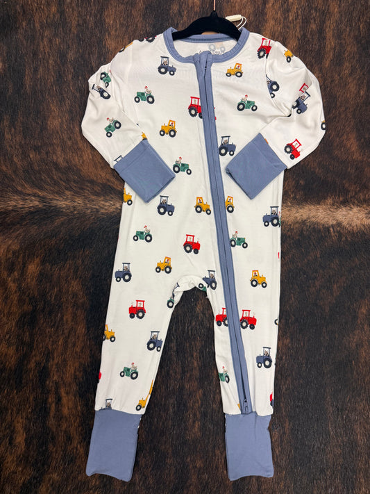 Mini Tractor 2 Way Zipper Romper