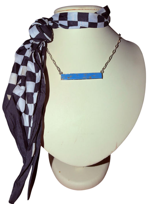Faux Turquoise Bar Necklace