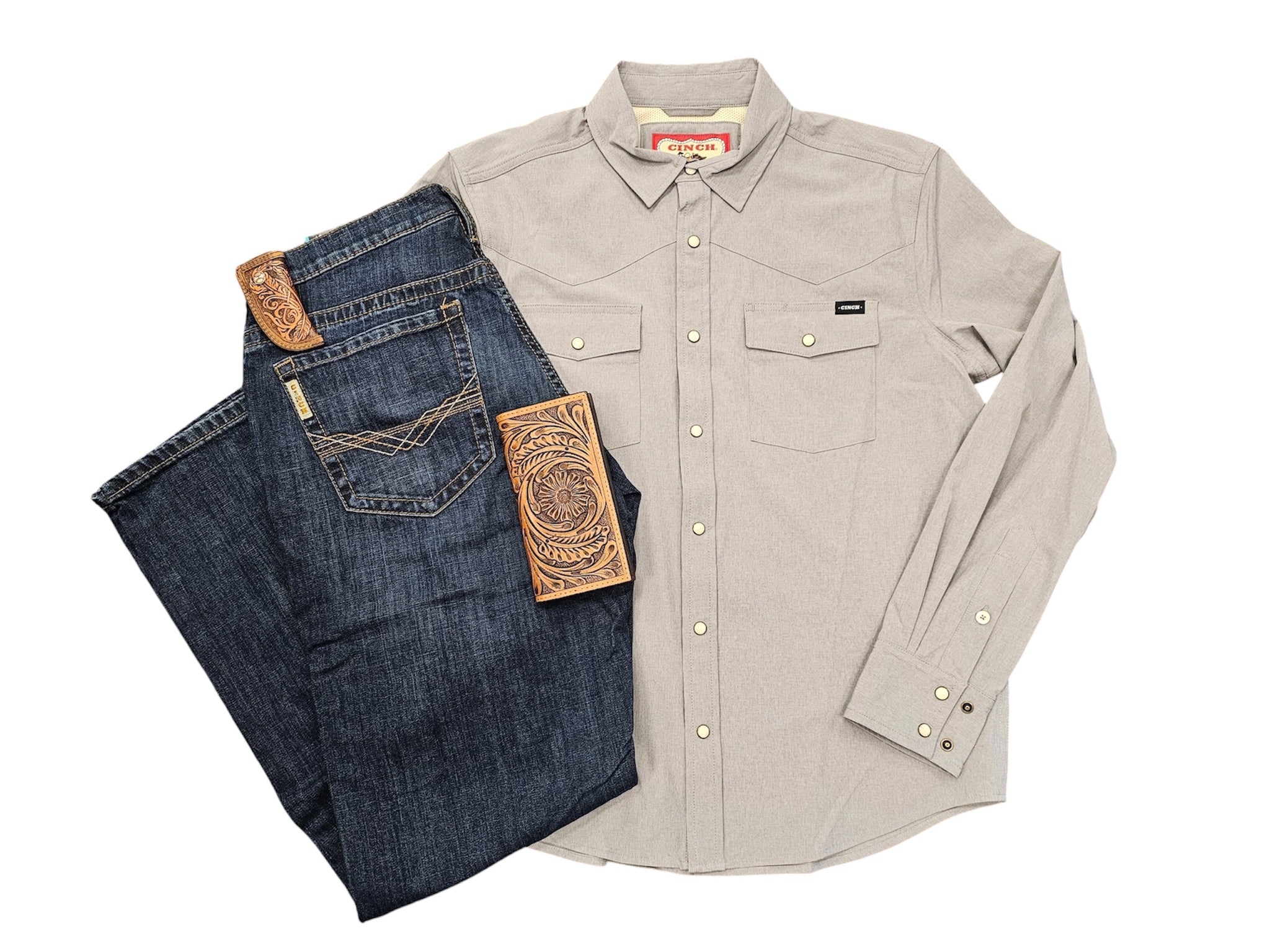 CINCH Men's Stretch Ripstop Camp Shirt