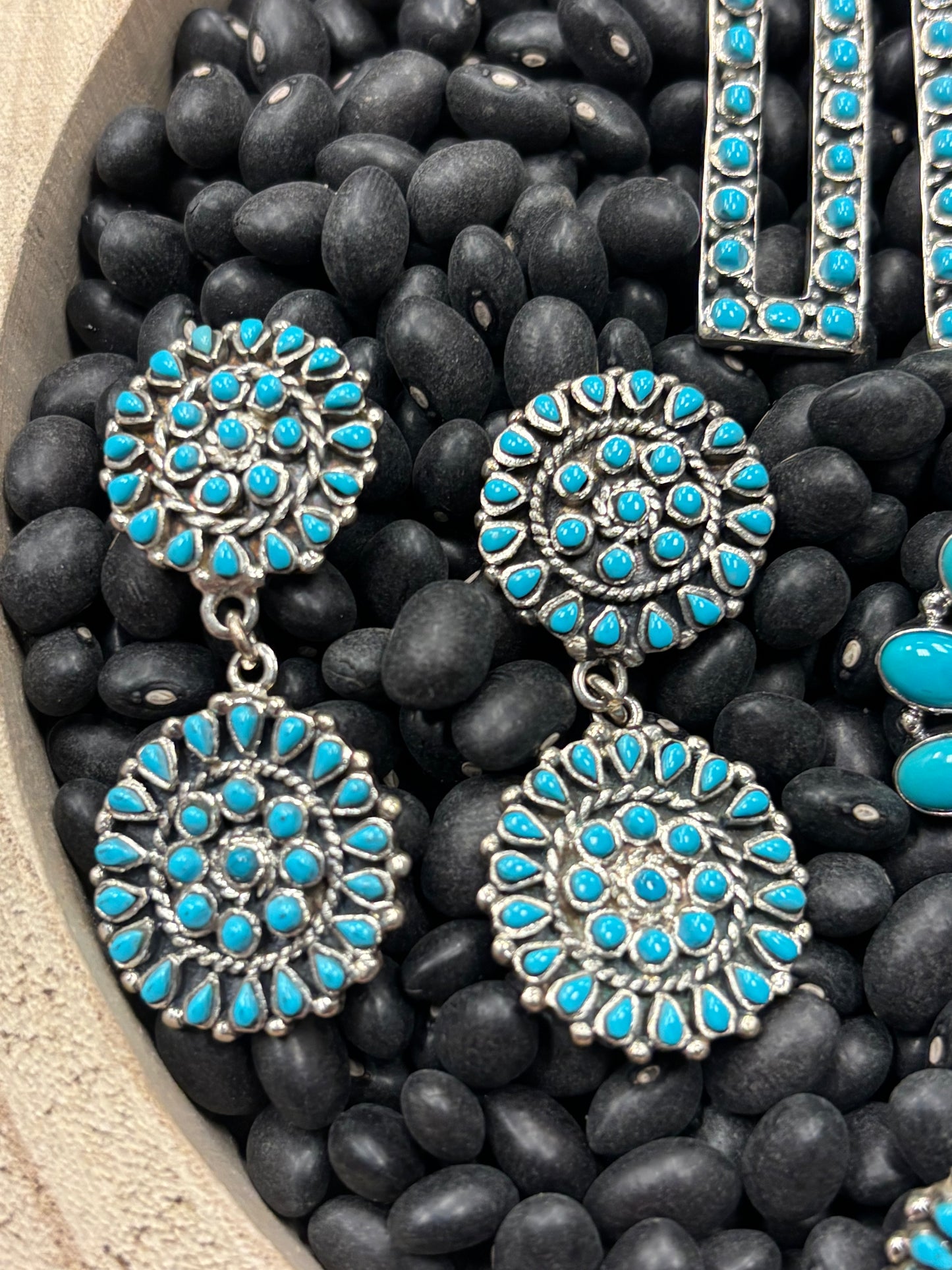 2 Concho Turquosise Earrings
