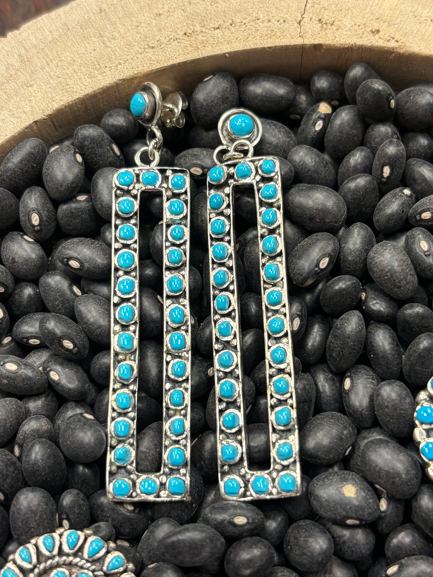 Rectangle Turquoise Earrings