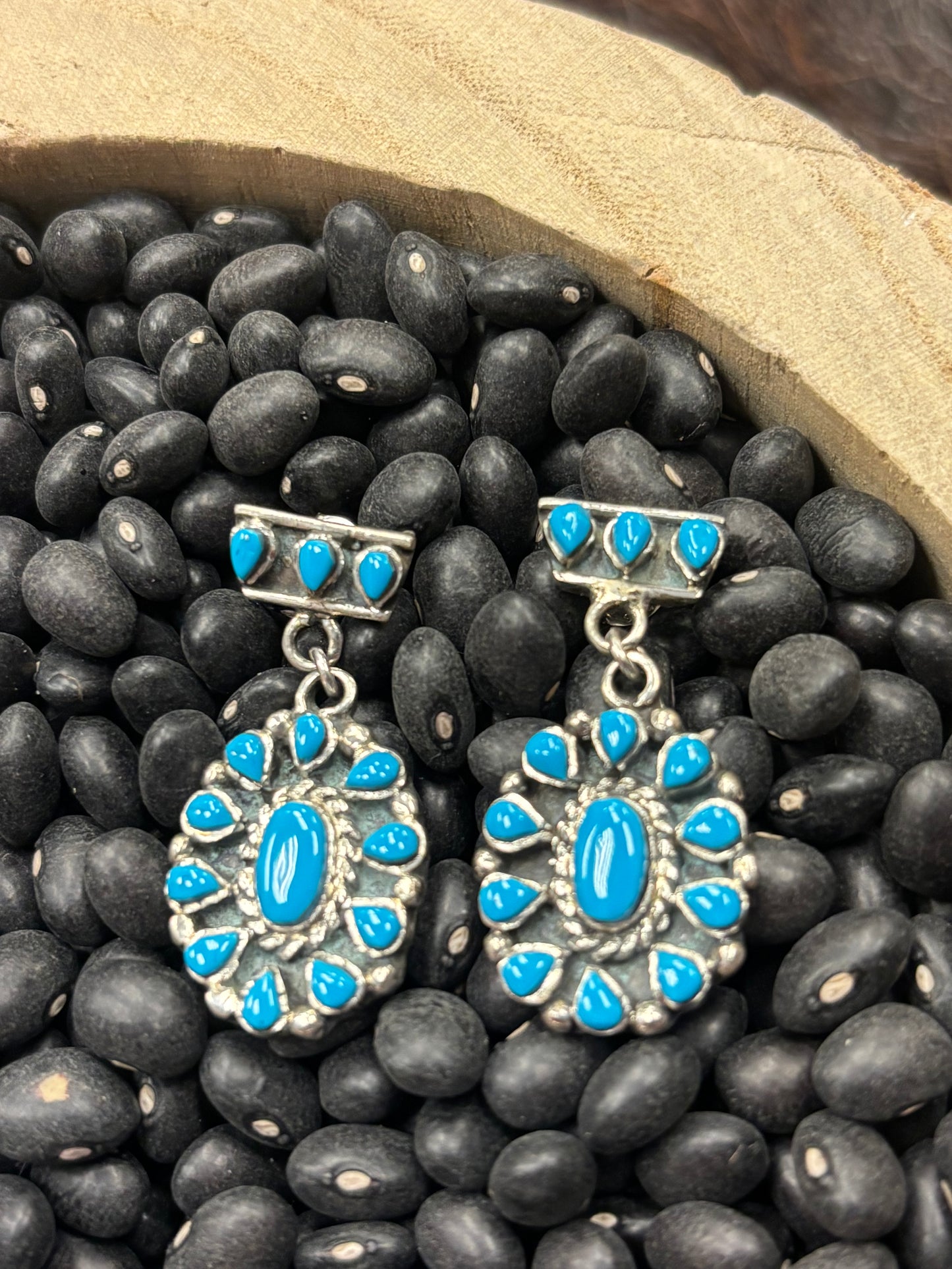 Bar Concho Turquoise Earrings